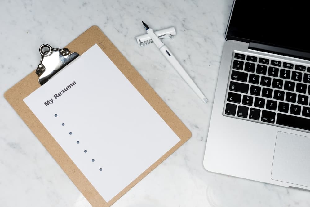 Printed marketing materials on a desk
